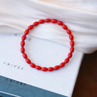 女款 手链 朱砂手链饰品礼物 精品红砂米珠珠款 原矿朱砂