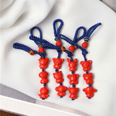 原矿朱砂红砂十二生肖三合六合原创款 手工编织百搭手机挂钥匙扣