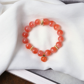 天然粉盐源玛瑙手链新矿盐源蜜桃盐源聚宝盆圆珠原创款 手链女款