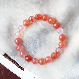 南红玛瑙手串饰品 男女款 工厂清货 天然南红玛瑙圆珠单圈手链