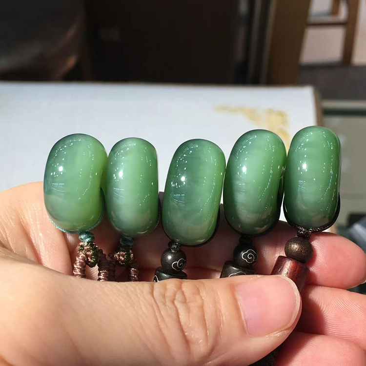 碧玉老料冰猫眼料平安扣