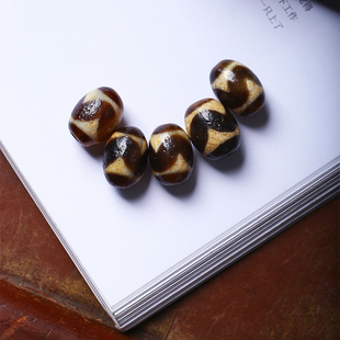 天然老料玛瑙天珠虎牙天珠散珠DIY配珠隔珠材料 表面马蹄纹路