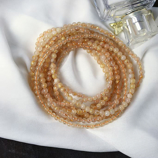 工厂处理福利价天然水晶发晶三圈手链晶体有棉 水晶手串饰品 女款