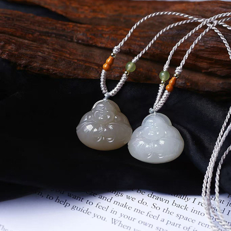 天然和田玉老料烟灰藕粉色料雕刻抱抱佛款吊坠女款玉石挂坠饰品,珠宝/钻石/翡翠,颈饰,淘宝优惠券,粉丝福利购,淘宝优惠卷