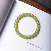 精品 男女高端玉石黄玉手串 天然和田玉新疆若羌黄口料直切珠手链