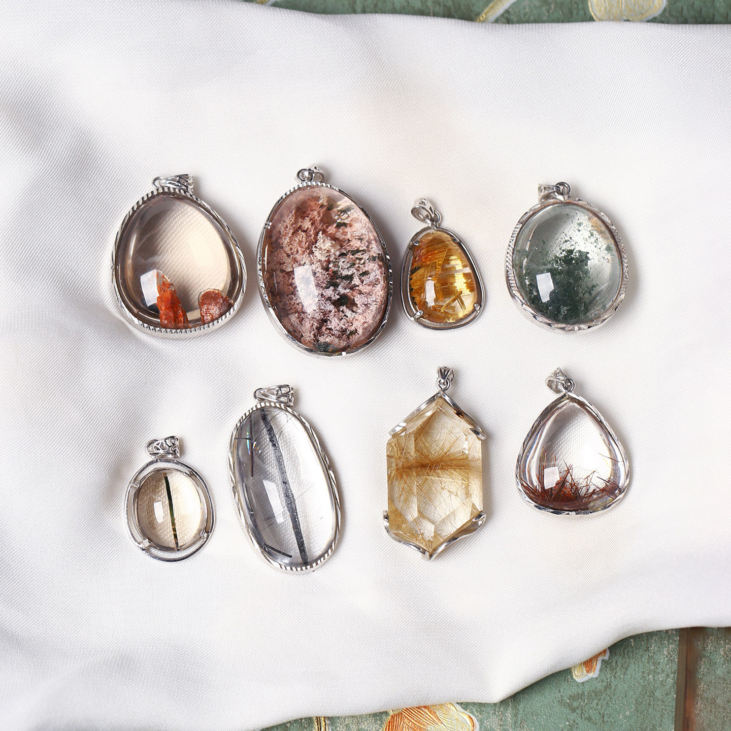 一物一图 孤品清仓捡漏 天然发晶钛晶吊坠花幽灵异象彩水晶坠子