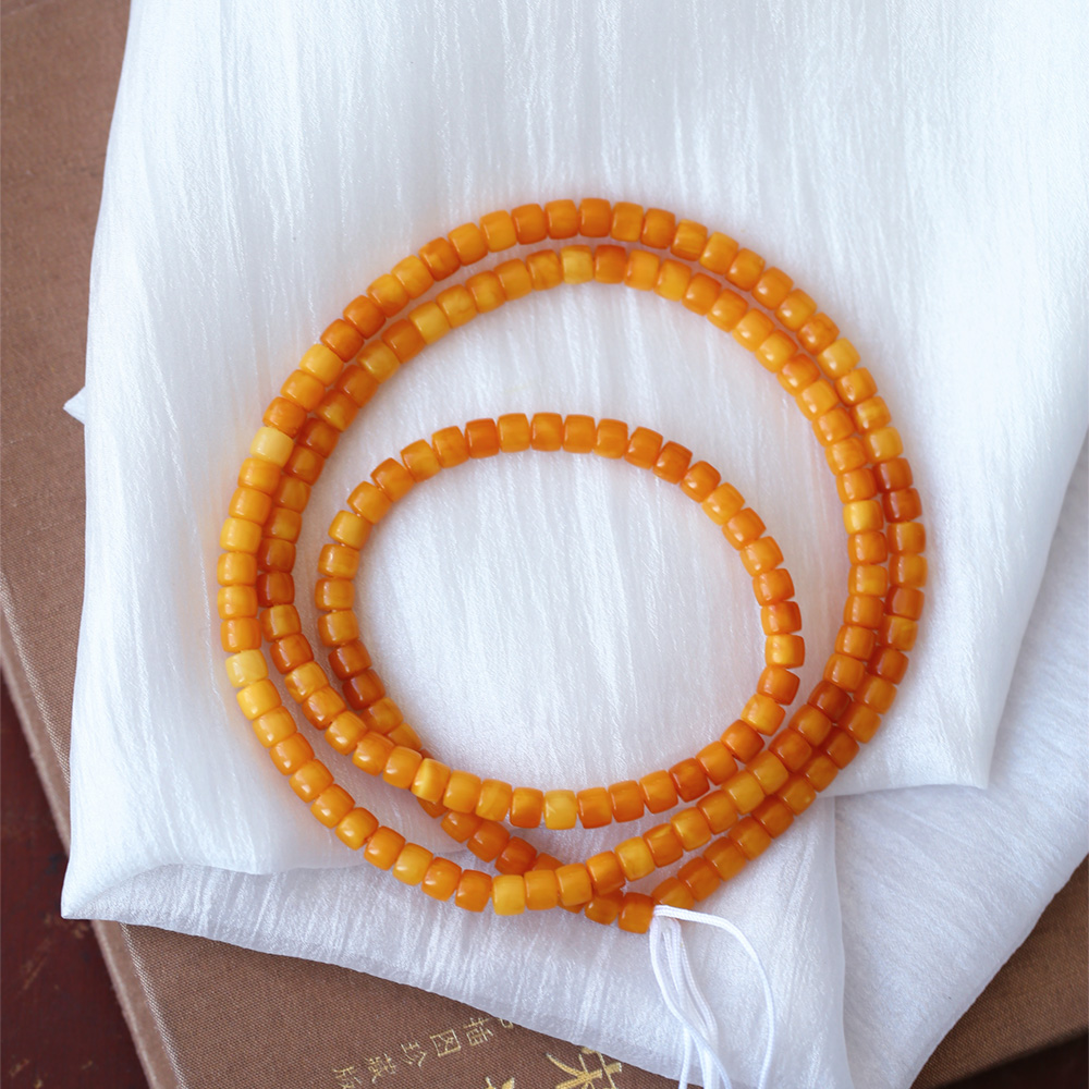 蜜蠟回流花蠟直切款佛珠鏈手鏈