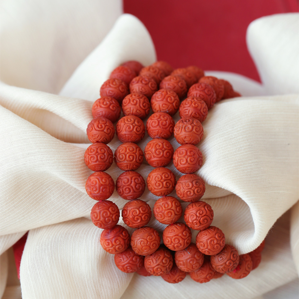 南红玛瑙满色满肉料回纹珠款手链