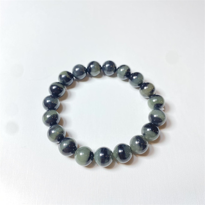 天然和田玉聚墨青花聚宝盆圆珠手链 女款玉石手链饰品送闺蜜礼物