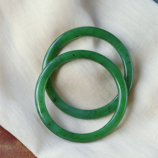 天然俄罗斯碧玉手镯 女款老料碧玉玉镯子妈妈镯饰品礼物