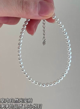 精品毕业 天然淡水珍珠小灯泡款手链 单圈正圆亮光女款珍珠手串