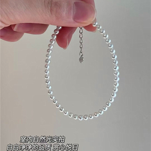 精品毕业 天然淡水珍珠小灯泡款手链 单圈正圆亮光女款珍珠手串