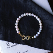 新货珠光好天然淡水珍珠手链 珍珠手饰手串饰品礼物扣子电镀 女款