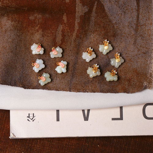 天然和田玉雕刻唐马 马鞍款 纯银镶嵌吊坠 手链配件滴溜DIY挂坠