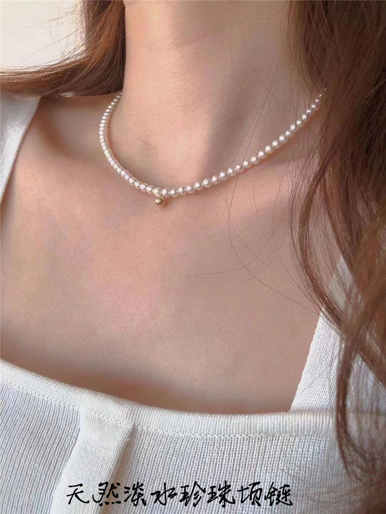 超值小颗粒5mm 珠光好天然淡水珍珠项链 女款珍珠饰品礼物珠宝