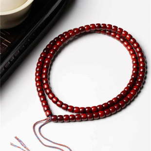 天然小叶紫檀印度料老料直切药片珠款手串男女款文玩檀木手链饰品