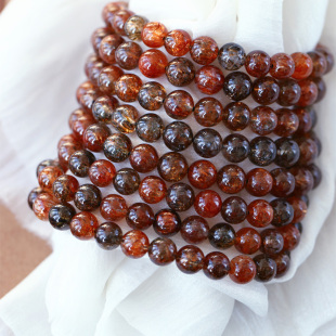 精品 天然水晶黑金黑加仑超七手链 女款超七满发款手串饰品