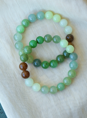 天然和田玉多宝色圆珠手链