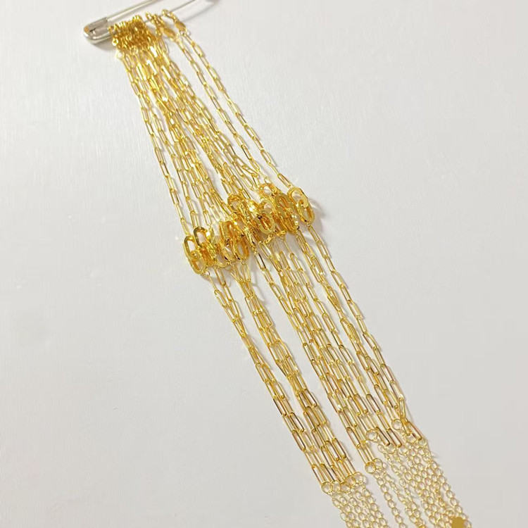 18K金O形链双环款手链  女款简约气质款正品AU750K金手链礼物