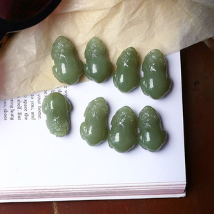 天然和田玉青黄口料雕刻貔貅款吊坠 男女款玉石招财貔貅挂坠饰品