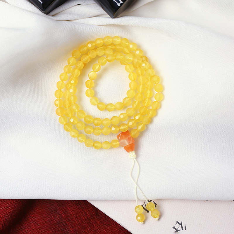 天然蜜蜡金绞蜜切面圆珠原创搭配手链佛珠链女款琥珀蜜蜡手串饰品