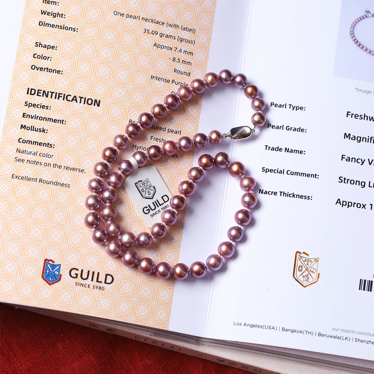 精品 收藏级 天然淡水紫珍珠项链 正品珍珠近正圆颈链 珠光好