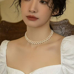 天然淡水珍珠迪丽热巴同款多层精致项链锁骨链女款珍珠轻奢气质款