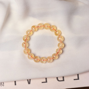 自然色 水晶手串饰品 天然水晶黄水晶阿塞圆珠单圈手链女款