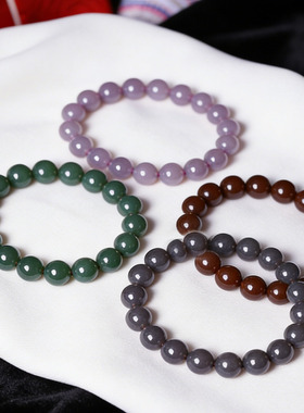 一物一图 孤品清仓捡漏 烟灰糖料青玉碧玉和田玉单圈手链手串