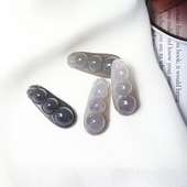 天然和田玉青海料冰料烟紫烟灰雕刻福豆款 玉石挂坠饰品 吊坠男女款