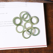 天然和田玉青玉冰晴水戒指 玉石指环戒圈饰品 男女款