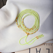 玉石手串饰品 女款 天然和田玉黄口料老型珠原创搭配款 手链佛珠链