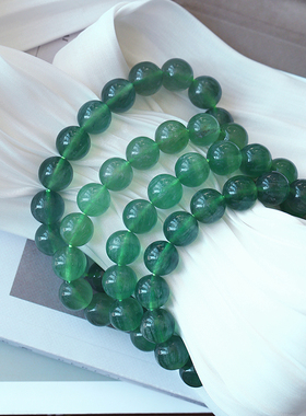 天然绿萤石拉丝猫眼料萤石手链