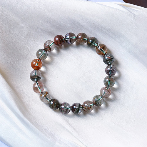 天然四季幽灵水晶饰品手链