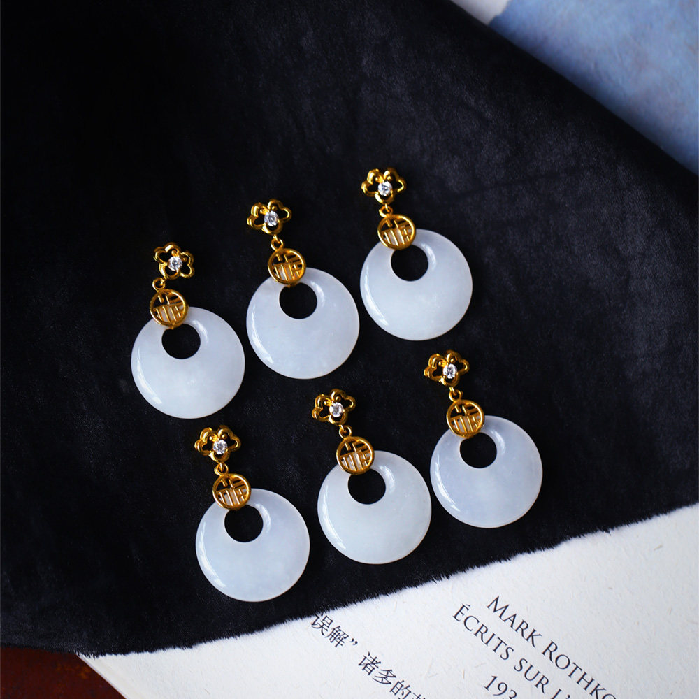 天然和田玉白玉纯银扣头镶嵌公主扣款吊坠 女款玉石饰品礼物,珠宝/钻石/翡翠,颈饰,淘宝优惠券,粉丝福利购,淘宝优惠卷