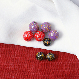 非遗传承技艺手工螺钿大漆珠 男女款手链diy串珠配件配珠搭配散珠