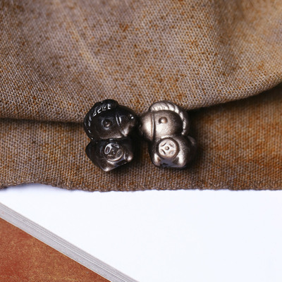 天然银耀石雕刻小马款吊坠配件 马年生肖女款DIY水晶手链配饰饰品