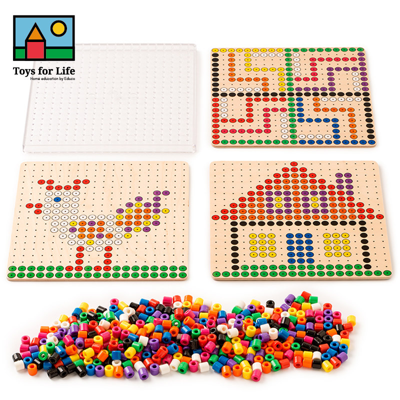Toys for life趣味插珠游戏儿童蘑菇钉拼插玩具拼图3-7岁开发智力