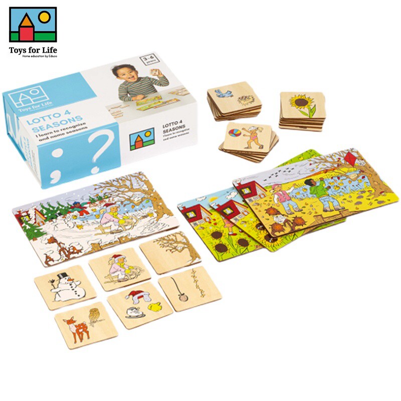 贝乐多toys for life季节分类游戏 宝宝春夏秋冬四季认知玩具拼图