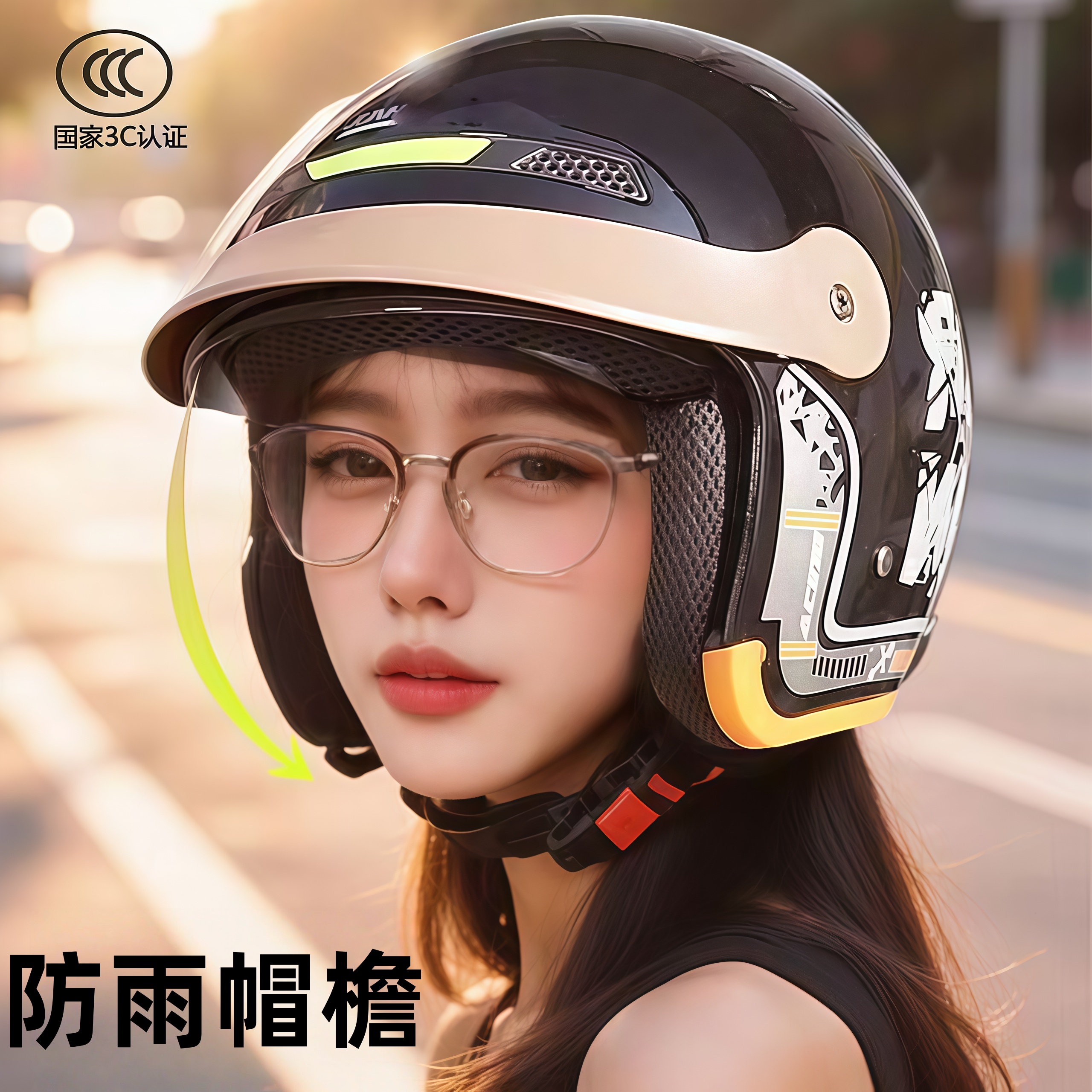 电动车头盔女冬季高颜值防雨防雾保暖防2025新款风摩托车安全帽
