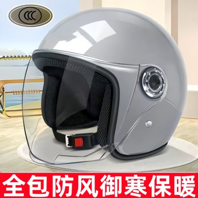 电动车头盔女士冬高颜值保暖防风