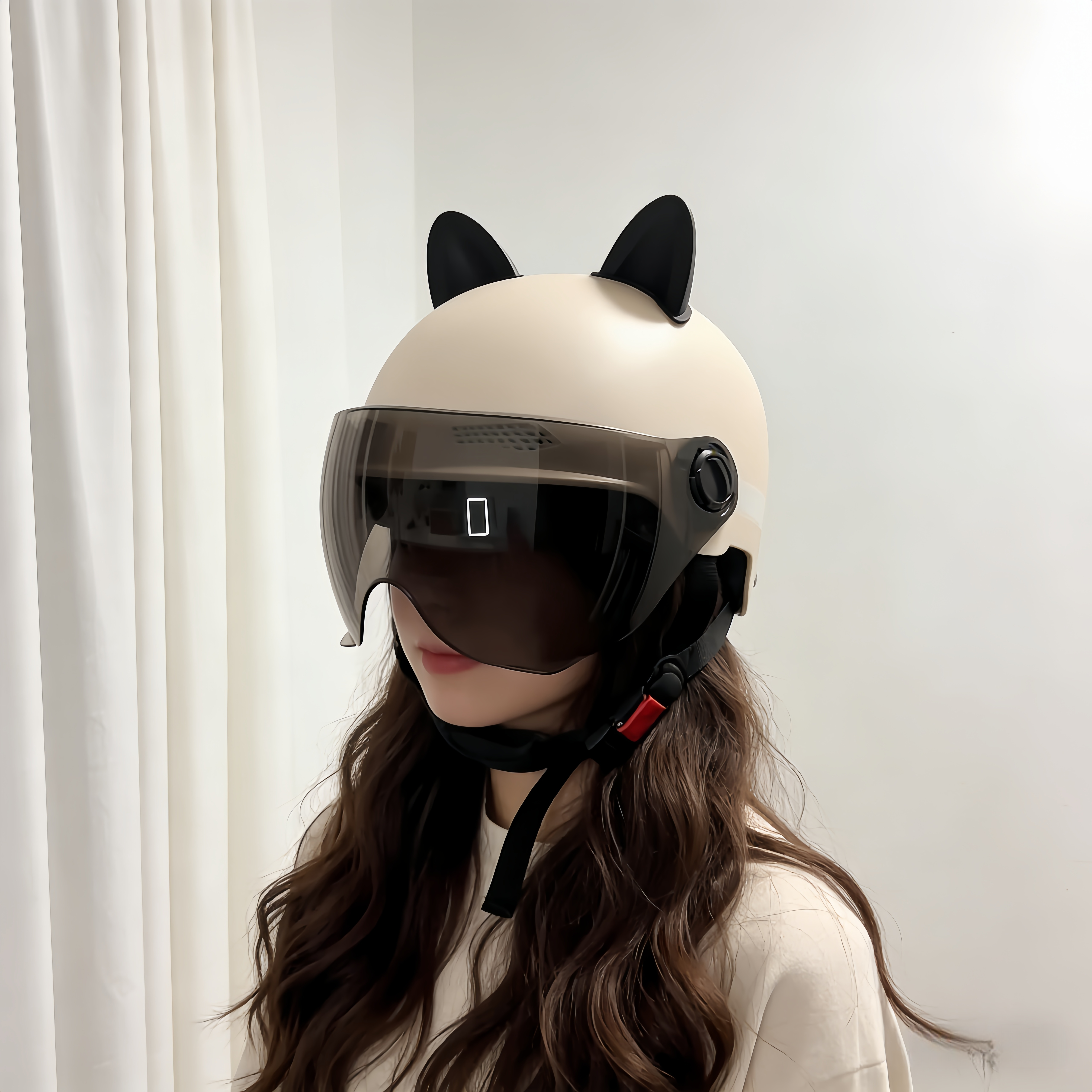 电动车头盔女可爱高颜值清新风夏季防晒紫外线透气20206新款