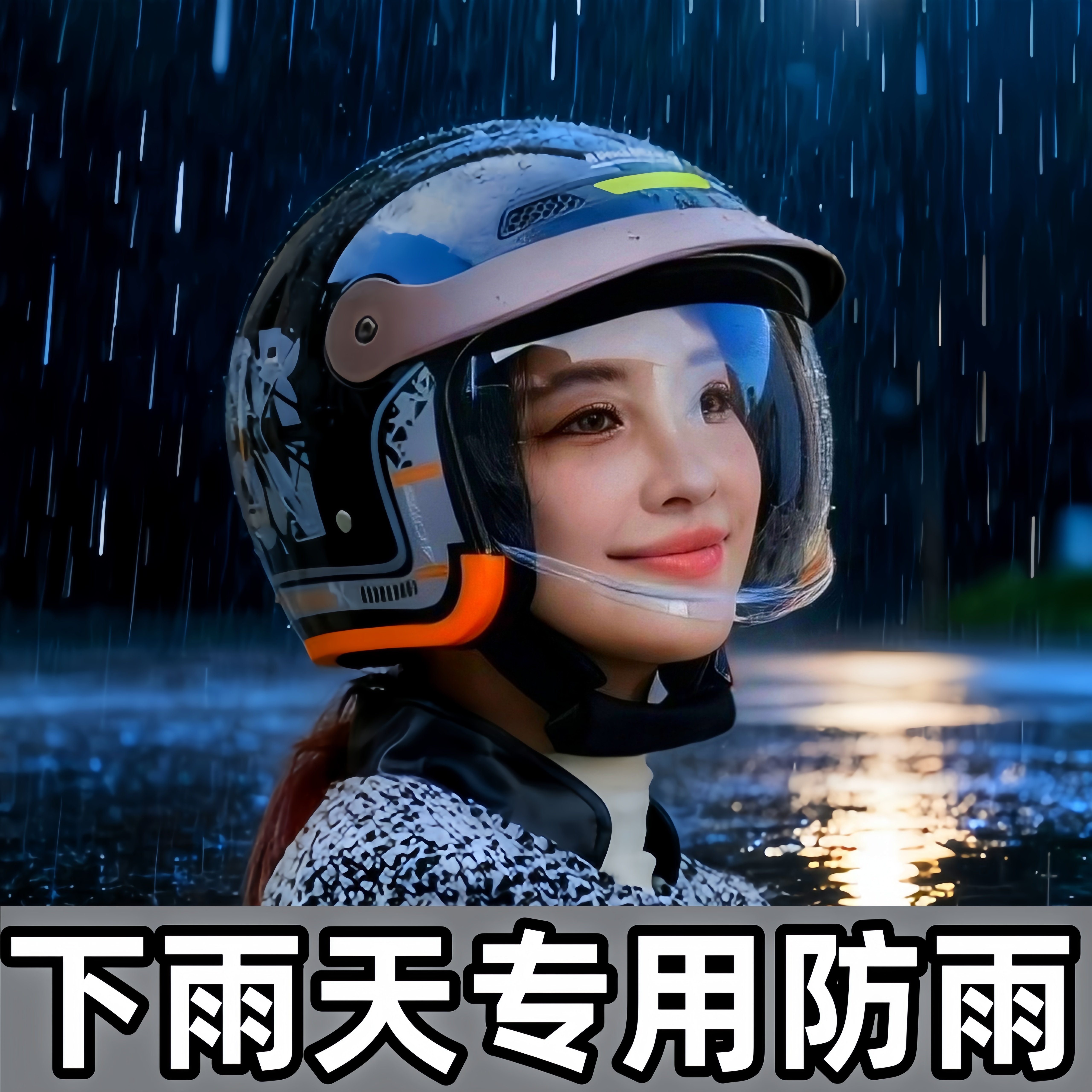 头盔下雨天专用防雨电动车女士冬季防雾保暖高颜值电瓶摩托车半盔