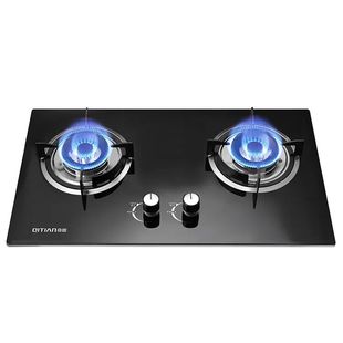 奇田JZT-D5燃气灶天然气5.2KW猛火灶家用双灶煤气灶台嵌两用炉具