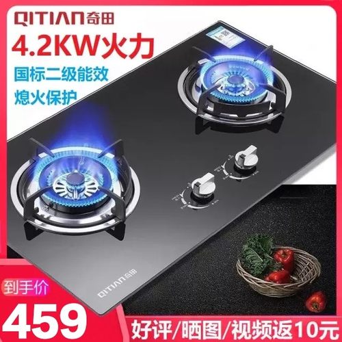 奇田JZT-A-D2-2燃气灶天然气双灶台嵌两用煤气灶具液化气深圳绿标