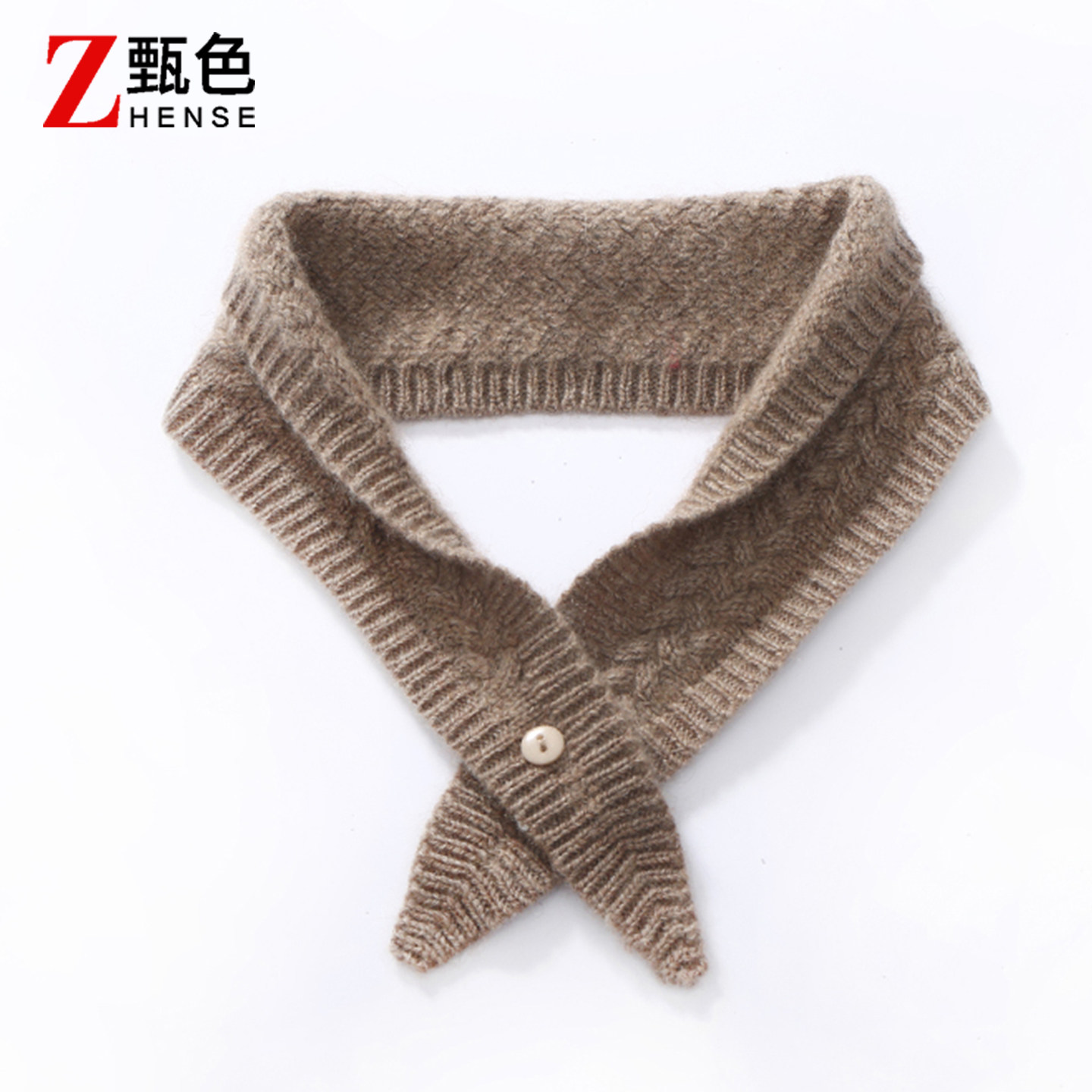 山羊绒针织围脖女冬季短款交叉护颈保暖防寒百搭围巾假领子小领巾