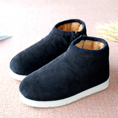 男式 手工老棉鞋 布棉鞋 冬季 加绒中老年居家棉鞋 男老人保暖鞋 加厚款