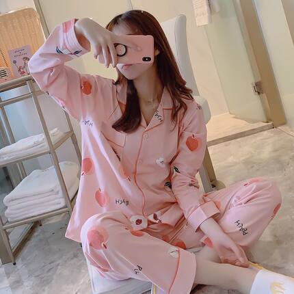睡衣女春秋款2022长袖秋冬季2021年新款夏开衫网红纯棉家居服套装