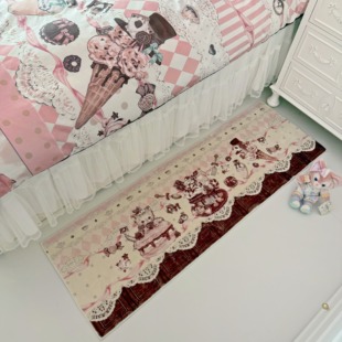 薄巧小猫地毯 仿羊绒厚实柔软防滑地垫原创lolita卧室装饰