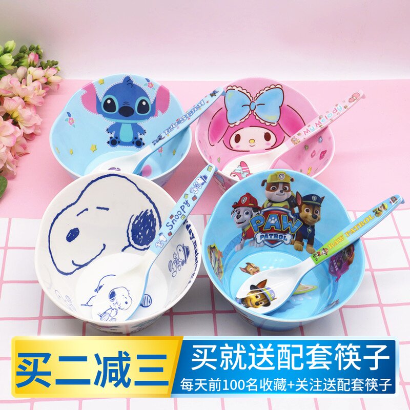 Special price cartoon melamine imitation ceramic bowl for children